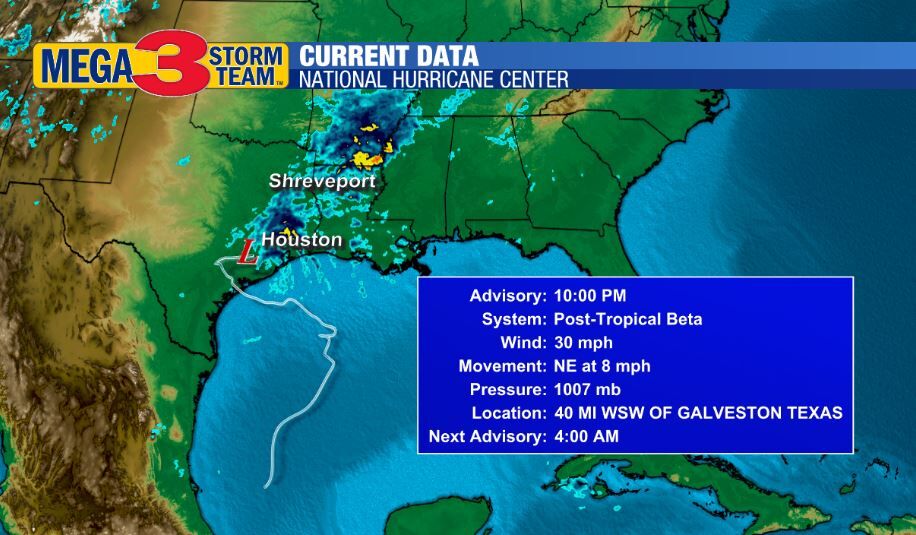 Post Tropical Low Beta Info from the National Hurricane Center